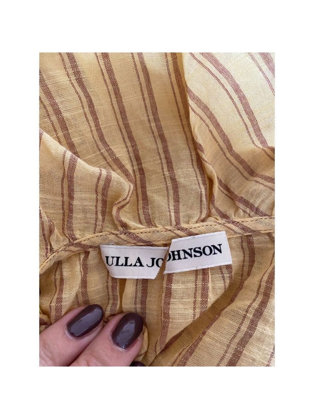 ULLA Johnson BNWOT Blouse "Kalila" V-Neck Stripe Sz 0 Striped Ruffles - Picture 6 of 10